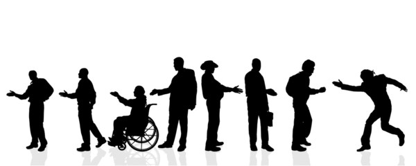 Vector silhouettes of man.