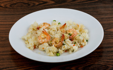 Fried rice with prawns