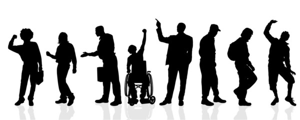 Vector silhouettes of man.