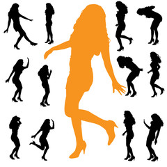 Vector silhouette of a woman.