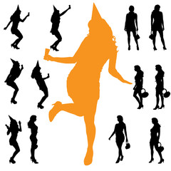 Vector silhouette of a woman.