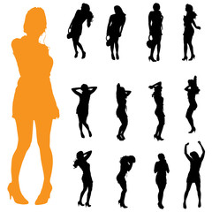 Vector silhouette of a woman.