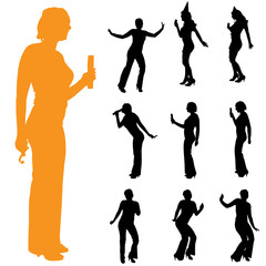 Vector silhouette of a woman.