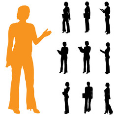 Vector silhouette of businesswoman.