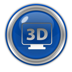 3Dcircular icon on white background
