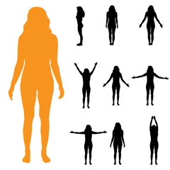 Vector silhouette of a woman.