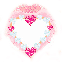 valentine pink heart frame