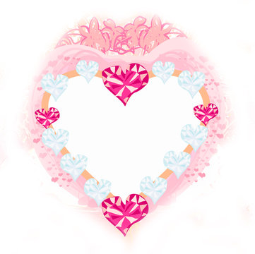 valentine pink heart frame
