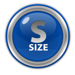 S size circular icon on white background