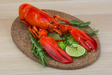 Red boiled lobster