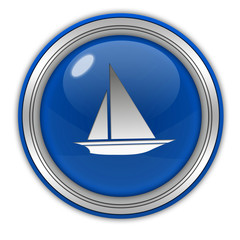 Boat circular icon on white background