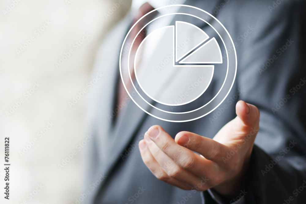 Poster man with chart web online icon business diagram