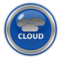 Cloud circular icon on white background
