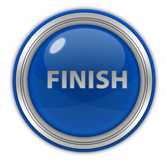 Finish circular icon on white background