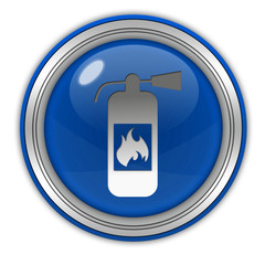 Fire extinguisher circular icon on white background