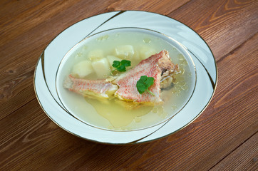fish soup with red grouper