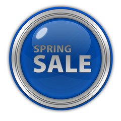 Spring sale circular icon on white background