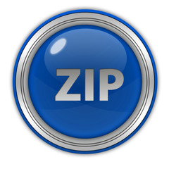 ZIP circular icon on white background