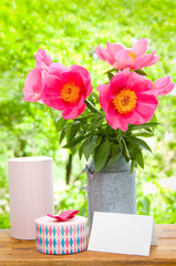 gift and card for letter in garden.