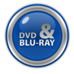 Dvd and bluray circular icon on white background