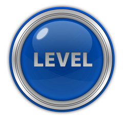 Level circular icon on white background