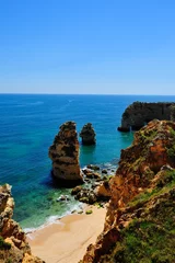 Store enrouleur occultant sans perçage Plage de Marinha, Algarve, Portugal Cliffs at Marinha