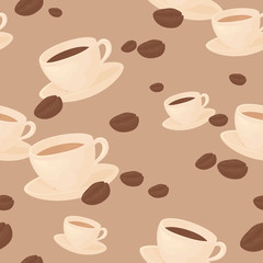 Seamless coffee bean background.
