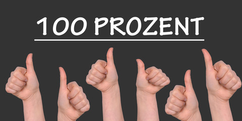 erfolg, 100 prozent, daumen hoch