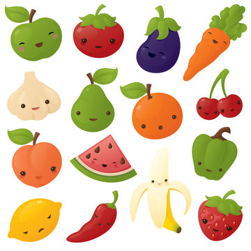 Kawaii fruit and Vegetables