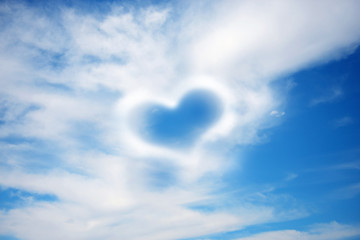 Love heart  on sky background