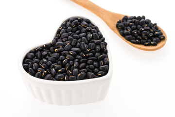 Black beans isolated on white background