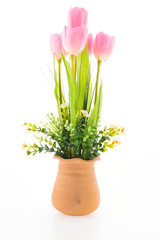 Vase flower isolated on white background