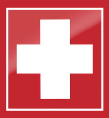 Obraz premium First aid medical button