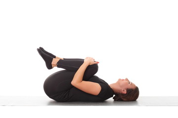 woman training yoga