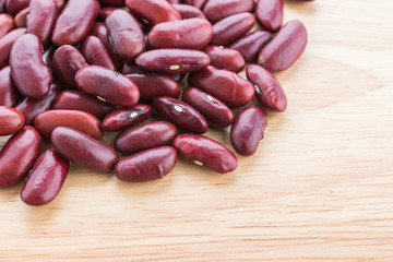 Red bean on wooden background