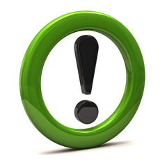 Exclamation sign in green ring