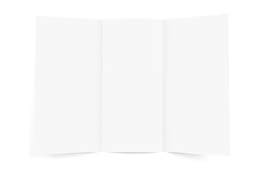 Blank white Brochure paper on white background