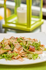 Salad with smoked eel