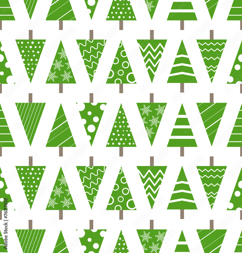 Poster abstract christmas trees seamless background. design elements