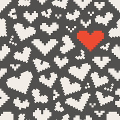 Different abstract heart icons seamless pattern