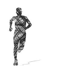 Fototapeta na wymiar silhouette astratta di uomo che corre