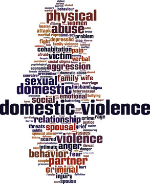 Domestic violence word cloud concept. Vector illustration