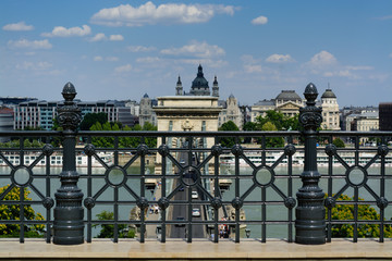 Chain bridge over Danube river in Budapest