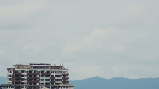 time-lapse of cloud movement over the building