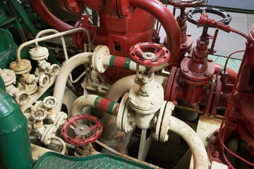 part of fire sprinkler system in the ship
