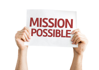 Mission Possible card isolated on white background
