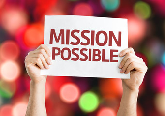Mission Possible card with colorful background