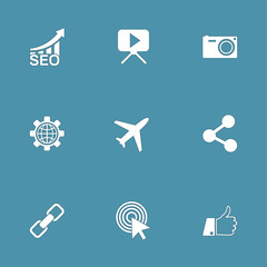 SEO Internet Sign Vector Icon Design Set 1