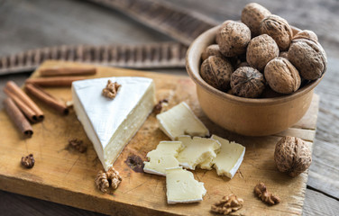 Brie cheese with nuts