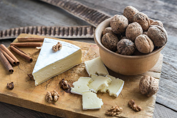 Brie cheese with nuts